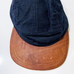 Hardmill Denim and Leather Five Panel Cap